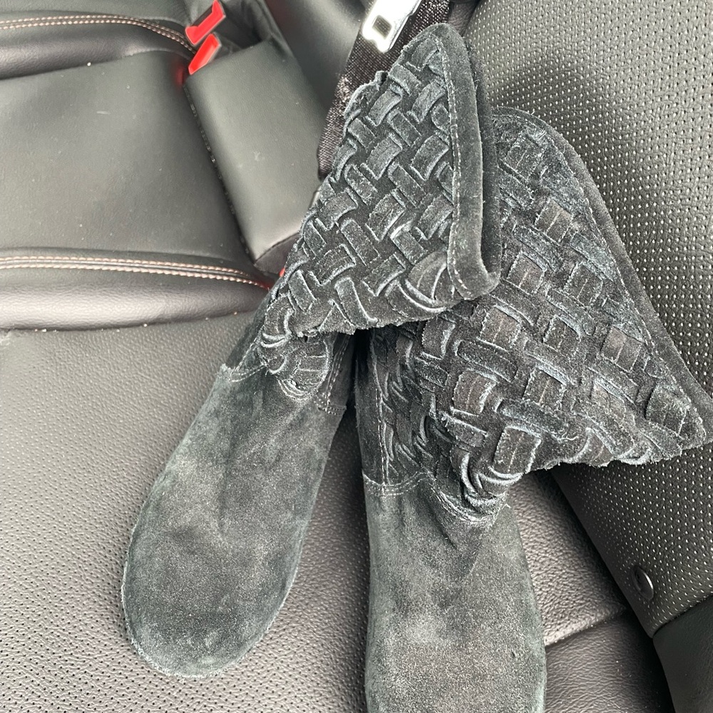 UGG Black Suede Women's Clogs - Picture 4 of 6